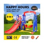 Keezi Kids 4-in-1 Slide Swing with Basketball Hoop