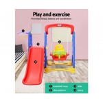 Keezi Kids 4-in-1 Slide Swing with Basketball Hoop