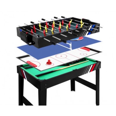 4FT 4-In-1 Soccer Table Tennis Ice Hockey Pool Game Football Foosball
