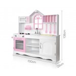 Keezi Kids Princess Wooden Kitchen Play Set - White & Pink Keezi Kids Princess Wooden Kitchen Play Set - White & Pink