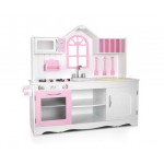 Keezi Kids Princess Wooden Kitchen Play Set - White & Pink
