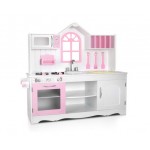 Keezi Kids Princess Wooden Kitchen Play Set - White & Pink Keezi Kids Princess Wooden Kitchen Play Set - White & Pink