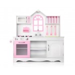 Keezi Kids Princess Wooden Kitchen Play Set - White & Pink