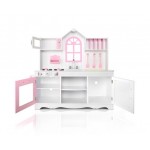 Keezi Kids Princess Wooden Kitchen Play Set - White & Pink Keezi Kids Princess Wooden Kitchen Play Set - White & Pink
