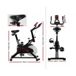 Spin Exercise Bike Flywheel Fitness Commercial Home Workout Gym Phone Holder Black
