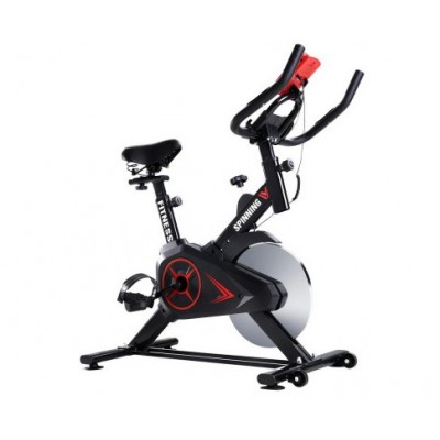 Spin Exercise Bike Flywheel Fitness Commercial Home Workout Gym Phone Holder Black
