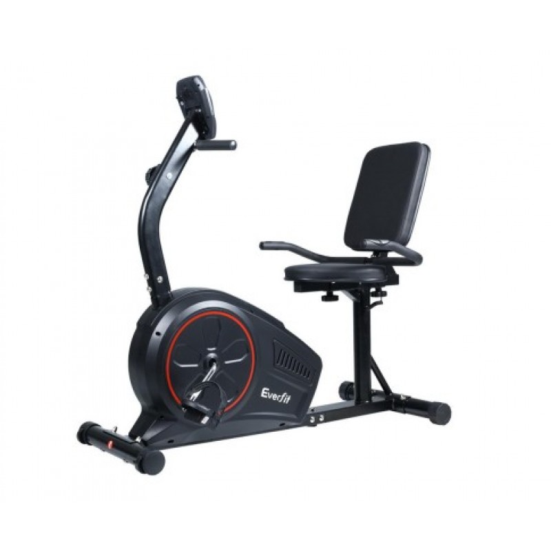 Everfit Magnetic Recumbent Exercise Bike Fitness Trainer Home Gym Equipment Black