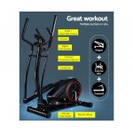 Everfit Elliptical Cross Trainer Exercise Bike Fitness Equipment Home Gym Black