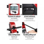 Everfit 4 Level Rowing Exercise Machine with Elastic Rope System -Red Everfit 4 Level Rowing Exercise Machine with Elastic Rope System -Red