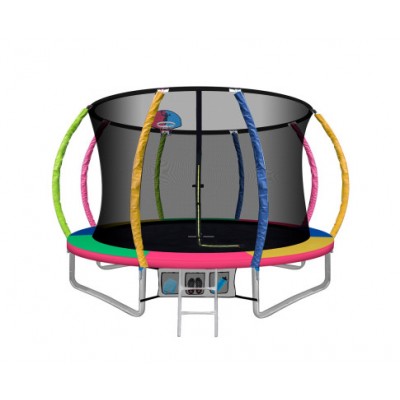 Everfit 10ft Trampoline Round Trampoline with Basketball Hoop - Multi-coloured