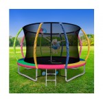 Everfit 10ft Trampoline Round Trampoline with Basketball Hoop - Multi-coloured
