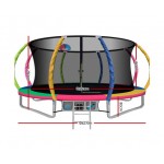 Everfit 14ft Trampoline Round Trampolines with Basketball Hoop - Multi-coloured