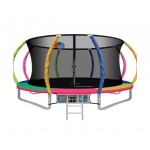 Everfit 14ft Trampoline Round Trampolines with Basketball Hoop - Multi-coloured