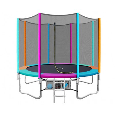 Everfit 12ft Trampoline Round Trampoline - Multi-coloured Flat