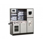 Keezi Kids Modern Kitchen Wooden Cookware Pretend Play Set - Black and White