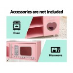 Keezi Kids Dispenser Wooden Kitchen Pretend Childrens Utensils Play Food Sets - Pink