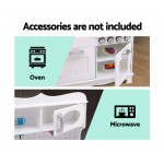 Keezi Kids Dispenser Wooden Kitchen Pretend Childrens Utensils Play Food Sets - White Keezi Kids Dispenser Wooden Kitchen Pretend Childrens Utensils Play Food Sets - White