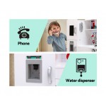 Keezi Kids Dispenser Wooden Kitchen Pretend Childrens Utensils Play Food Sets - White Keezi Kids Dispenser Wooden Kitchen Pretend Childrens Utensils Play Food Sets - White