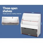 Keezi Kids Bookshelf Childrens Organiser Storage Shelf - Wooden White