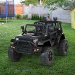 Rigo Kids Electric 12V Jeep Battery Remote Control Ride On Car - Black