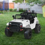 Rigo Kids Electric 12V Jeep Battery Remote Control Ride On Car - White