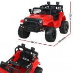 Rigo Kids Electric 12V Jeep Battery Remote Control Ride On Car - Red
