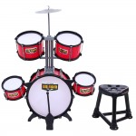 Keezi Kids 7 Drum Set Junior Drums Kit Musical Play Toy - Red