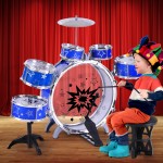 Keezi 11 Piece Kids Drum Set - Blue