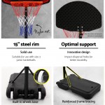 Everfit 2.1m Adjustable Portable Basketball Stand Hoop System Rim - Black 