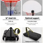 Everfit 2.1m Adjustable Portable Basketball Stand Hoop System Rim - White
