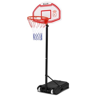 Everfit 2.1m Adjustable Portable Basketball Stand Hoop System Rim - White