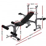 Everfit Multi Station Weight Bench Press Fitness Weights Equipment Incline - Black