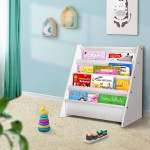 Keezi Kids Bookshelf Childrens Bookcase Magazine Rack Organiser Display - White