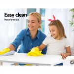 Keezi 5 Piece Set Nordic Kids Activity Study Play Modern Table and Chair Set - White/Natural Keezi 5 Piece Set Nordic Kids Activity Study Play Modern Table and Chair Set - White/Natural