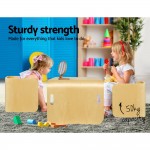 Keezi 3 Piece Nordic Kids Activity Desk Compact Table and Chair Set - Natural
