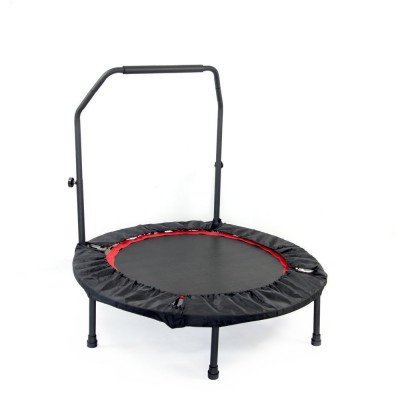 Mini Rebounder Trampoline With Handle Rail - Black