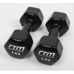 5kg Dumbbells Pair PVC Hand Weights Rubber Coated
