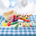 Keezi Kids Pretend Play Food Kitchen Wooden Toys Childrens Cooking Play Utensils