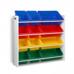 Keezi Kids 12 Plastic Bins Toy Organiser Box Bookshelf Storage Children Rack