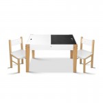Keezi Kids Table and Chairs Set Activity Drawing Desk - White and Natural