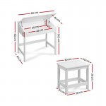 Keezi Kids Drawing Writing Desk Play Table and Chair Set- White