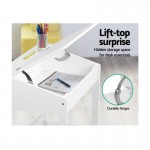 Keezi Kids Drawing Writing Desk Play Table and Chair Set- White Keezi Kids Drawing Writing Desk Play Table and Chair Set- White