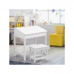 Keezi Kids Drawing Writing Desk Play Table and Chair Set- White