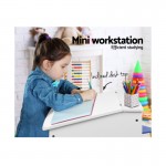 Keezi Kids Drawing Writing Desk Play Table and Chair Set- White Keezi Kids Drawing Writing Desk Play Table and Chair Set- White