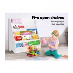 Keezi 5 Tiers Kids Bookshelf Bookcase Display Rack - White