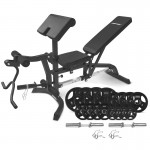 Lifespan CORTEX BN-11 Exercise FID Bench + 85kg Olympic Tri-Grip Weight Plate and Dumbbell Package