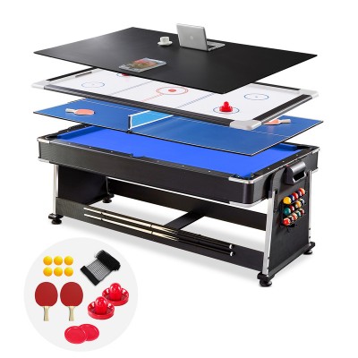 ActiveGo AirShot 4-IN-1 Pool, Air Hockey, Table Tennis Table