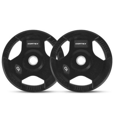 Lifespan CORTEX 10kg Tri-Grip V2 50mm Olympic Plates (Pair)