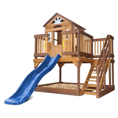 Lifespan Silverton Cubby House with 1.8m Slide - Blue
