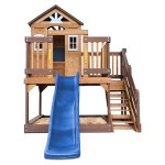 Lifespan Silverton Cubby House with 1.8m Slide - Blue